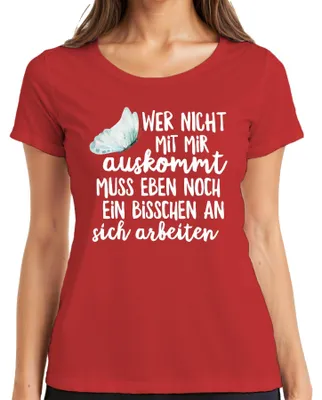 Immagine prodotto di Chi non va d'accordo con me divertente detto sarcasmo ironico Maglietta da donna, rosso, XL