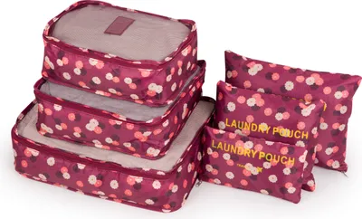 Obrázok produktu pre Sada organizérov do kufra 6 kusov 40x30x11 Solier SA55 ružová