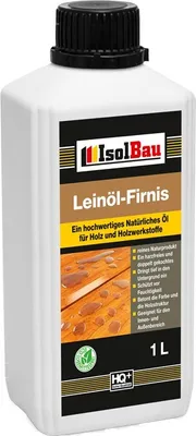 Produktbild von Isolbau  Natur Holzschutz LEINÖL- FIRNIS 1L Gekocht Holzöl Leinölfirnis Holz Möbel Lasur