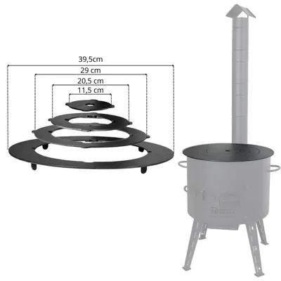 Produktbild von Adapter - Ringe für Eintopfofen 34,5-38 cm Utschak Herdplatte für Feuerkessel Kasan Adaptierung Kazan