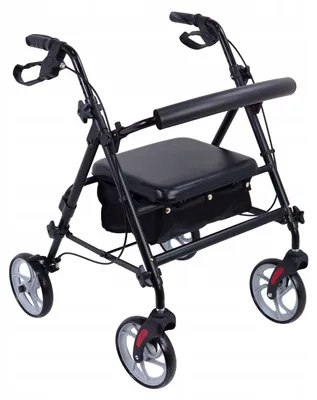 Produktbild von Rollator Timago Carbon 4-Rad faltbar Aluminium Sitz schwarz
