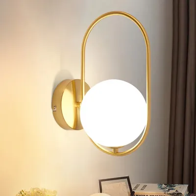 Zdjęcie produktu dla ZMH lampa ścienna złota wewnętrzna lampa ścienna nowoczesna szklana G9 lampa nocna lampa ścienna oświetlenie do klatki schodowej salon sypialnia korytarz pokój dziecięcy bez żarówki