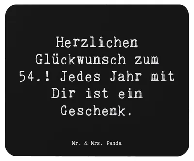 Produktbild von Mr. & Mrs. Panda Mauspad Spruch 54. Geburtstag - Schwarz - Geschenk, pc, Mousepad, Feiern, Happy Birthday, laptop, Herzlichen Glückwunsch, unvergessliche Momente, Alter