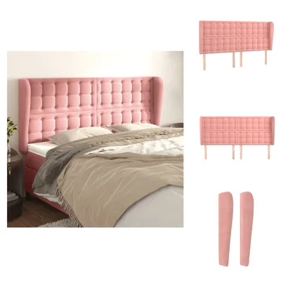 Produktbild von vidaXL Kopfteil mit Ohren Rosa 163x23x118/128 cm Samt -  Kopf- & Fußenden