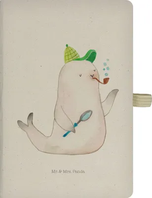 Produktbild von Mr. & Mrs. Panda Adressbuch Robbe Sherlock - Transparent - Geschenk, Lustige Sprüche, Notizheft, Journal, Skizzenbuch, Reisetagebuch, Kladde, Tagebuch