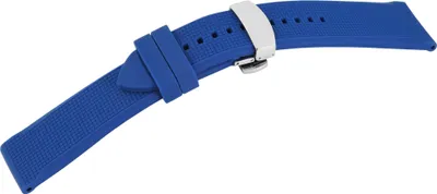 Produktbild von Silikon-Uhrenarmband, blau, Butterfly-Faltschließe, 18 mm - 22 mm