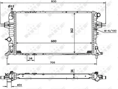 Produktbild von NRF Kühler, Motorkühlung  53898