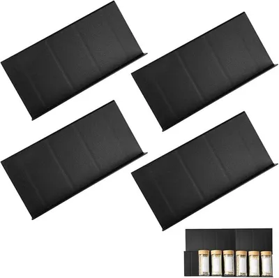 Produktbild von PolkaHome® 4er Set Gewürzeinsätze für Schubladen, Gewürzregal Schubladen-Organizer, Schubladeneinsatz für Gewürze,