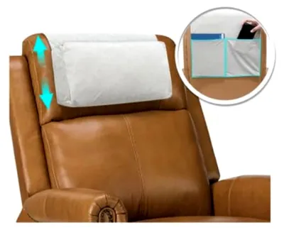 Produktbild von Kopfstützenkissen für Liegestühle, Bürostühle und Sofas, verstellbares Nacken- und Kopfkissen (grau)