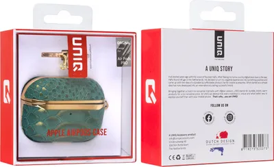 Produktbild von UNIQ Accessory Airpods Pro Case - Snake Leather Green