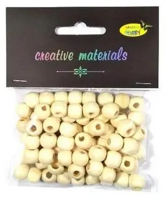 Produktbild von Cremefarbene Holzperlen 10mm 25g