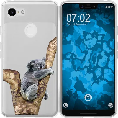 Produktbild von PhoneNatic Case kompatibel mit Google Pixel 3 XL Silikon-Hülle Vektor Tiere Koala M9