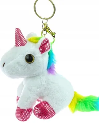 Produktbild von Plüschtier Einhorn Schlüsselanhänger Niedlicher Plüsch Anhänger für Rucksack