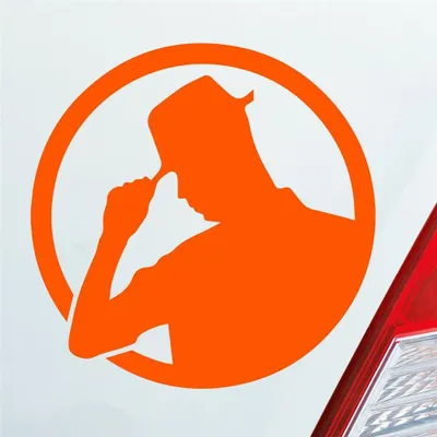 Produktbild von Auto Aufkleber Gentleman Mann Man Tuning JDM 10x10 cm Orange Sticker Heckscheibenaufkleber