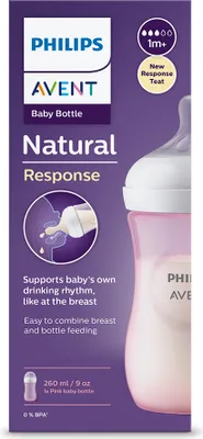 A product box for a Philips Avent baby bottle.