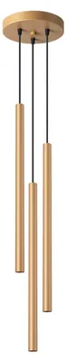 Produktbild von Pendelleuchte Metall 20 cm breit H: max. 115 cm in Gold G9 3-flammig Modern Hängelampe