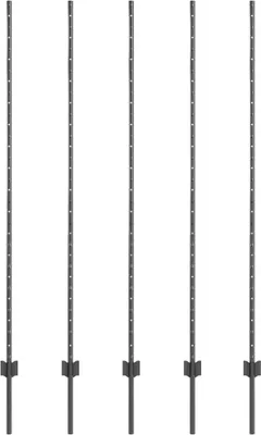 Immagine prodotto di vidaXL Palo di recinzione 5 pezzi grigio 150 cm acciaio
