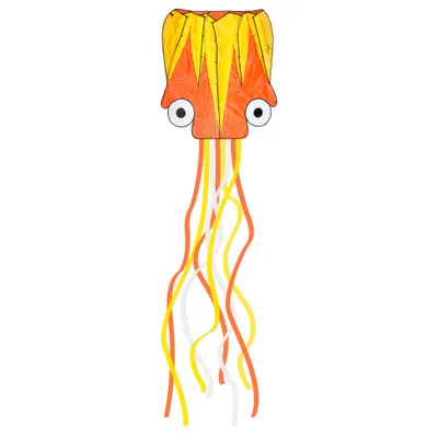 Image de Cerf-volant de pilotage Dragon Fly Octopus 124 × 127 cm, orange et jaune