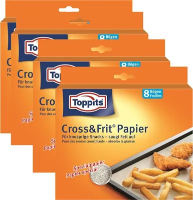Produktbild von Toppits Cross & Frit Papier (37cm x 30cm), 4er Pack (4 x 8 Bögen)