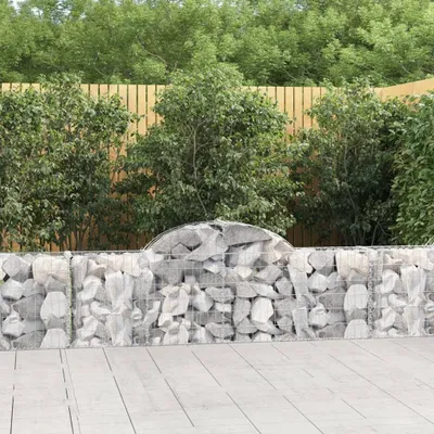 Produktbild von (Robust Möbel)Gabionenkörbe - Moderne und langlebige - Gabionen mit Hochbogen - 11 Stk. 200x30x60/80cm Verzinktes Eisen Promotion155894 - Beete