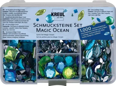 Produktbild von KREUL Schmucksteine Set Hobby Line "Magic Ocean" 1.000 Schmucksteine