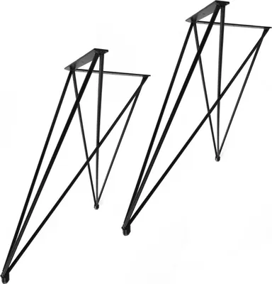 Produktbild von Natural Goods Berlin Tischgestell X ADJUSTABLE, Tischkufen, Tischbeine, Tischgestell, Bankbeine, Schwarz, 72 cm, 2 Stück
