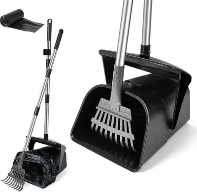 Obrázek produktu pro Sběrač psích exkrementů pro střední a velké psy - 101 cm dlouhá rukojeť - nastavitelná - s 20 sáčky na exkrementy - přenosný - na zvířecí exkrementy - sběrač exkrementů