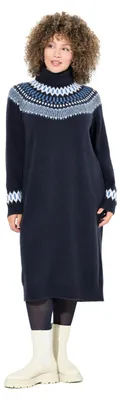 Produktbild von Ulla Popken Damen Strickkleid Tintenblau 50+