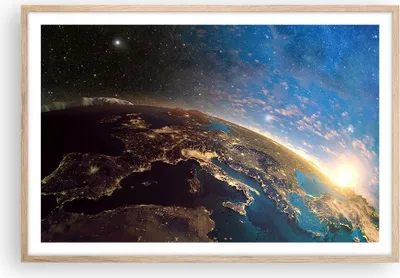 Produktbild von Gerahmtes Poster - Rahmen in heller Eiche - Kosmos Erde - 91,5x61 cm - Wand Bild - Wanddeko - Wandbilder - Kunstposter - Wandposter - Bilderrahmen - Bilder - Kunstdruck - Wandbild - P2NAA91x61-3809