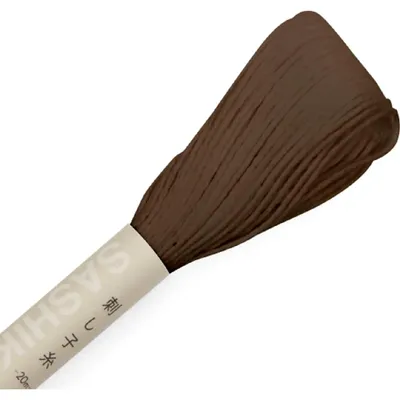 Obrázok produktu pre Olympus Sashiko, priadza z čistej bavlny, motúza, farba 39, čokoládová hnedá, cca 20 metrov, vyrobené v Japonsku