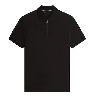 Produktbild von Tommy Hilfiger Herren Polo Shirt Regular Fit Zip Schwarz Größe XL