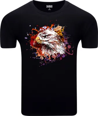 Produktbild von Diarbo Herren T-Shirt mit Tierliebhaber Druck Adlerkopf Schwarz Gr.XXL
