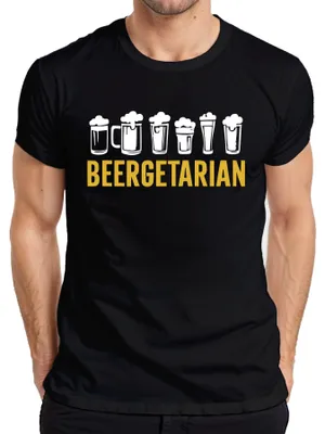 Produktbild von Beergetarian Bierliebhaber Geschenk Bierfan Craftbeer Kneipe Herren T-Shirt, Schwarz, S