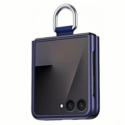 Image de Coque pour Samsung Galaxy Z Flip 7, Protection Antichoc Anti-Rayures avec Boucle - Bleu Marine