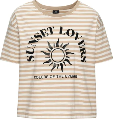 Produktbild von H.I.S. T-Shirt camelfarben gestreift Größe 32/34
