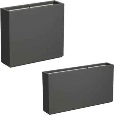 Produktbild von Adezz Pflanzgefäß Carrez mit Boden Fiberglas Pflanzkübel Blumenkübel schwarz