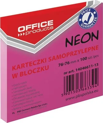 Obrázok produktu pre Samolepiace bločky 76x76mm 100K neónovo ružová
