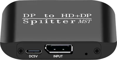 Zdjęcie produktu dla Rozdzielacz wideo, 4K 60Hz DP do kompatybilnego rozdzielacza HDMI+DP MST, adapter dwóch monitorów do laptopa ultrabooka, kompatybilny adapter HDMI do dwóch monitorów
