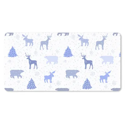 Produktbild von MuchoWow® Mauspad Mousepad Hirsche - Muster - Schnee 60x30 cm - Mousepads - Maus Mat - Pad - Mausunterlage - Nachhaltig