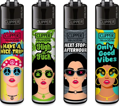 Produktbild von Clipper Feuerzeug 4er Set Girls