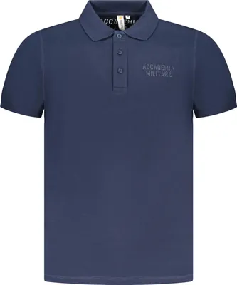 Produktbild von Herren Kurzarm-Poloshirt: Blaues Design mit Militärakademie-Druck