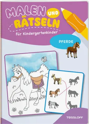 Produktbild von Malen und Rätseln für Kindergartenkinder. Pferde