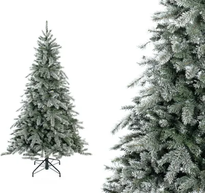 Image de Evergreen sapin de Noël artificiel épicéa Frost vert/blanc 180 cm sans guirlande lumineuse