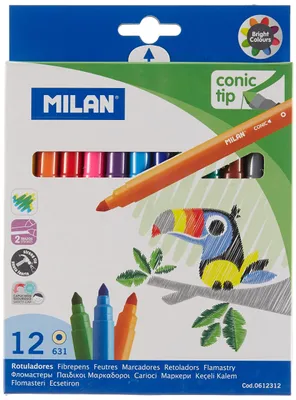 Obrázok produktu pre Milan 0612312, 12 farba/farieb, Viacfarebný, Guličkové zakončenie, 0,75 mm, 3 mm, Viacfarebný