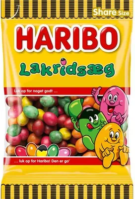 Produktbild von Haribo Lakridsæg Lakritz Eier Fruchtgummi 325g dänische Tüte