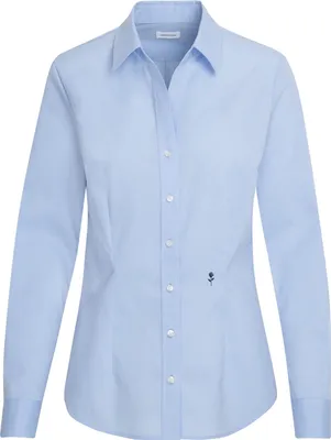 Produktbild von Seidensticker CITY-BLUSE Damen Langarm Kent Slim-Fit Hellblau 34