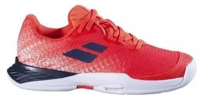Image de BABOLAT Jet Mach 3 All Court, chaussures de tennis junior, rouge et blanc, taille 34