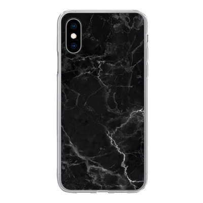 Produktbild von MuchoWow® Handyhülle Schutzhülle Hülle für iPhone X Marmor - Schwarz - Weiß - Textur - Marmoroptik Silikon Softcase Handy Hülle - Handyhülle