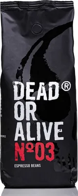 Produktbild von DEAD OR ALIVE COFFEE Espresso No3 - Starke Espressobohnen 1kg - 100% Robusta - Kaffeebohnen für Kaffeevollautomat und Siebträger - Ganze Bohnen