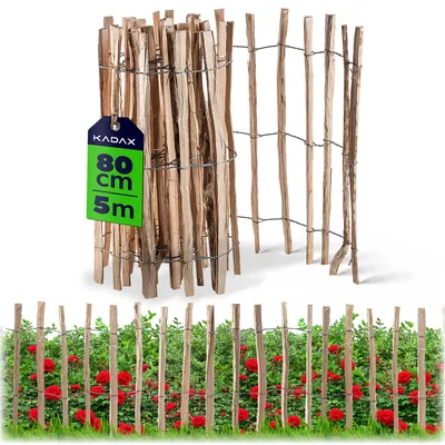 Obrázek produktu pro Plot KADAX z lísky "Karo", kůly odolné proti povětrnostním vlivům, přírodní produkt, rozteč 7-9 cm, 80 cm